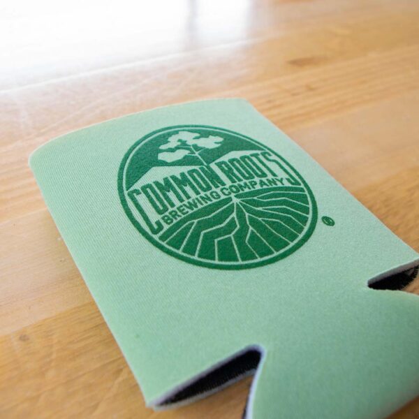 Close up of sage green koozie