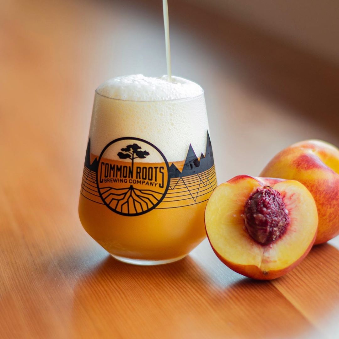Glass of Beer with peaches