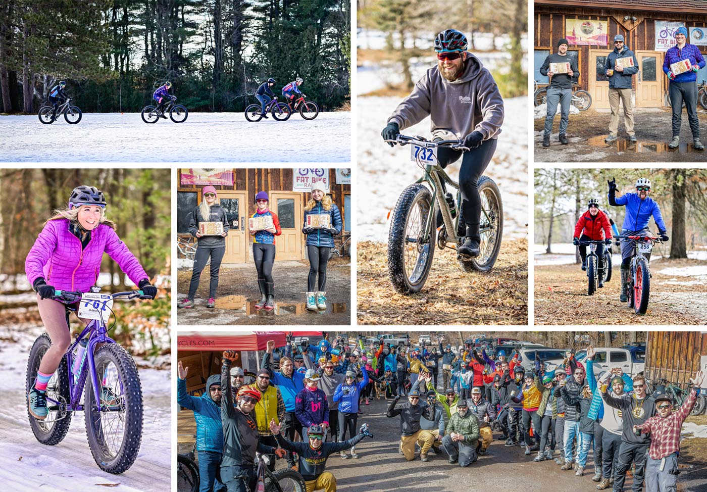 Collage of photos from Fat Bike Rally