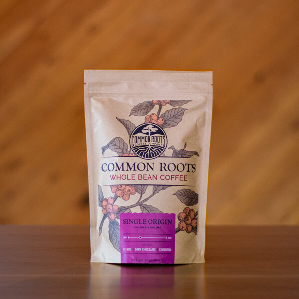 Brown bag with Colombia Coffee label