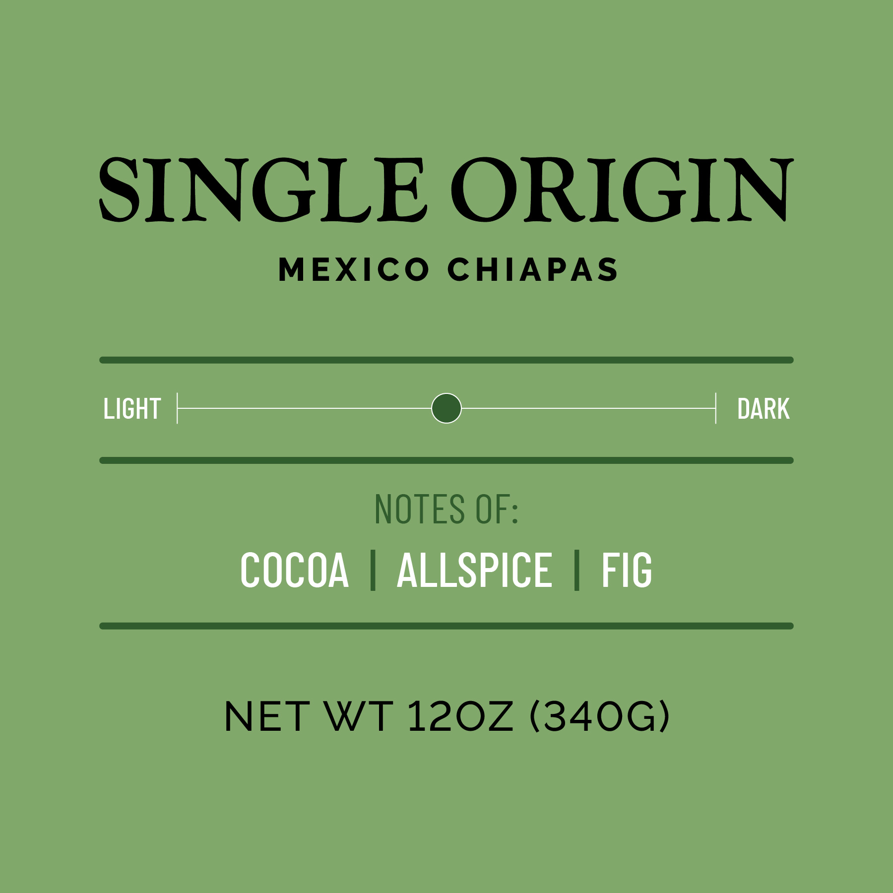 Our Mexico Coffee has notes of cocoa, allspice and fig.