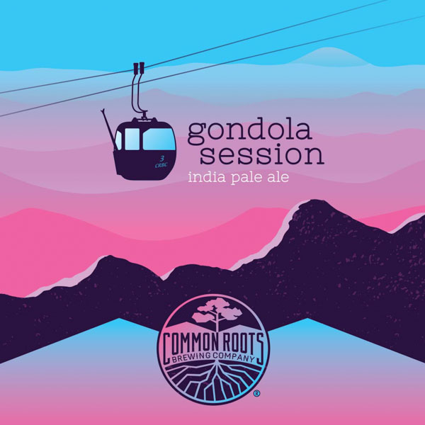 Gondola Session label, featuring a modern abstract mountainscape with a single gondola suspended.