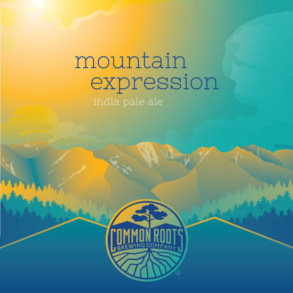 Mountain Expression label, featuring snow-dusted High Peaks of the Adirondack mountains.