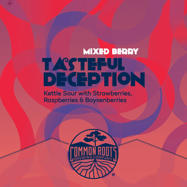 Tasteful Deception label, featuring colorful swirls.