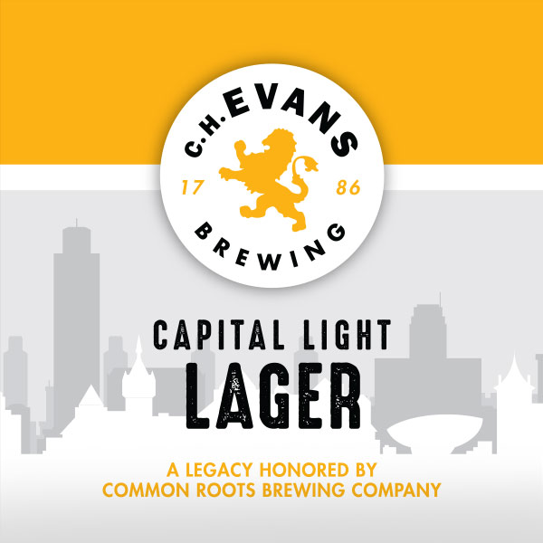 Capital Light label, featuring an Albany cityscape