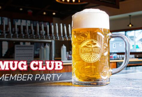 Photo of mug club pour with "Mug Club Member Party" overlayed
