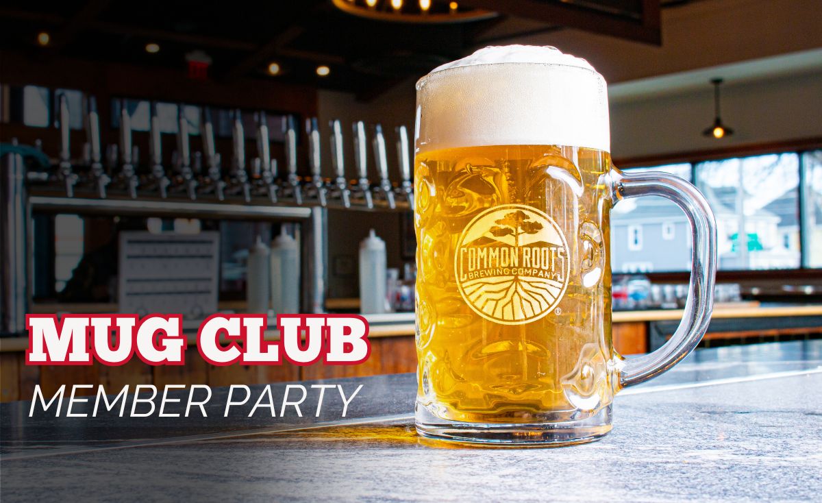 Photo of mug club pour with "Mug Club Member Party" overlayed