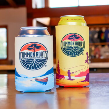 Lager Koozie (left) and Good Fortune Koozie (right) on the bar