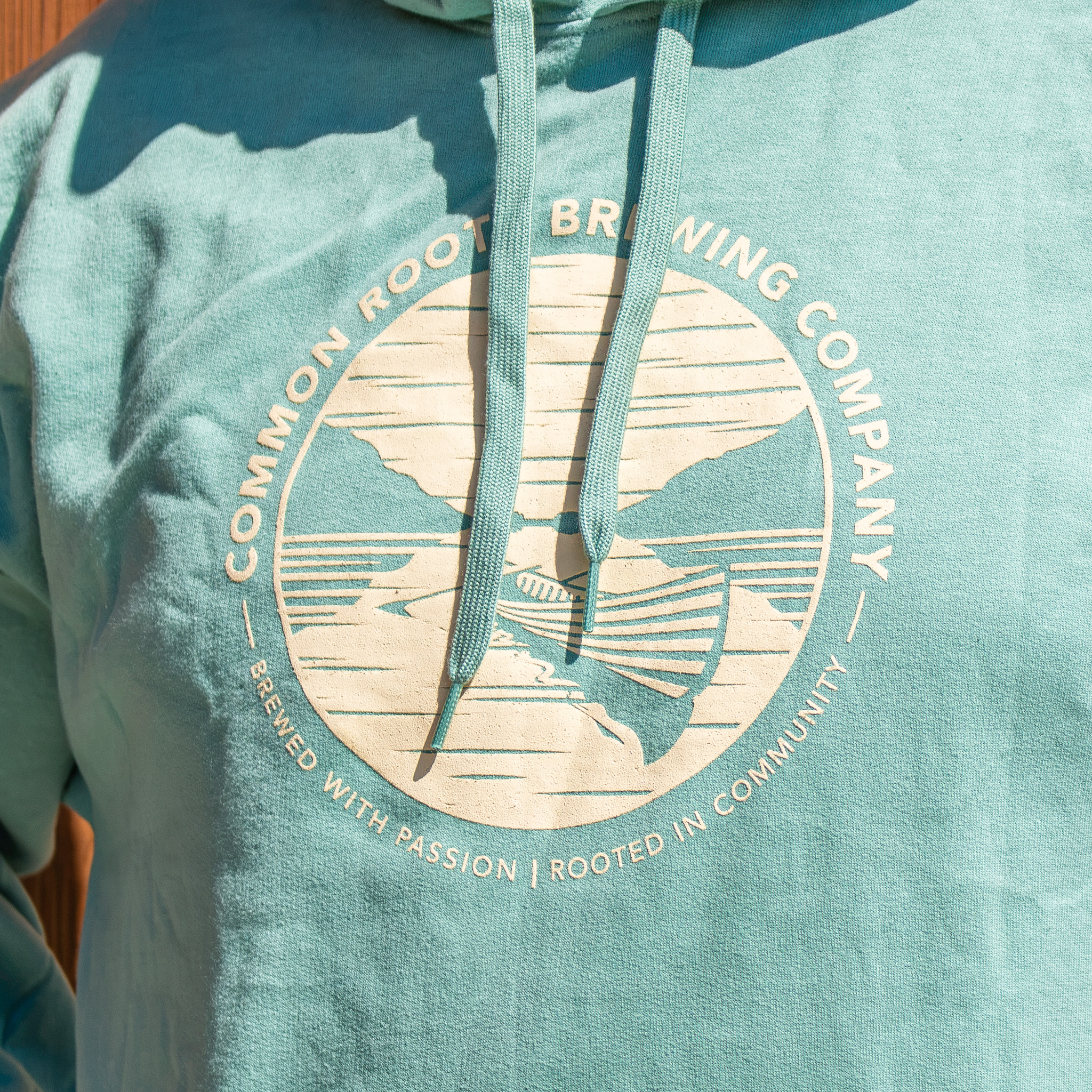 Close Up of Lager Hoodie Logo